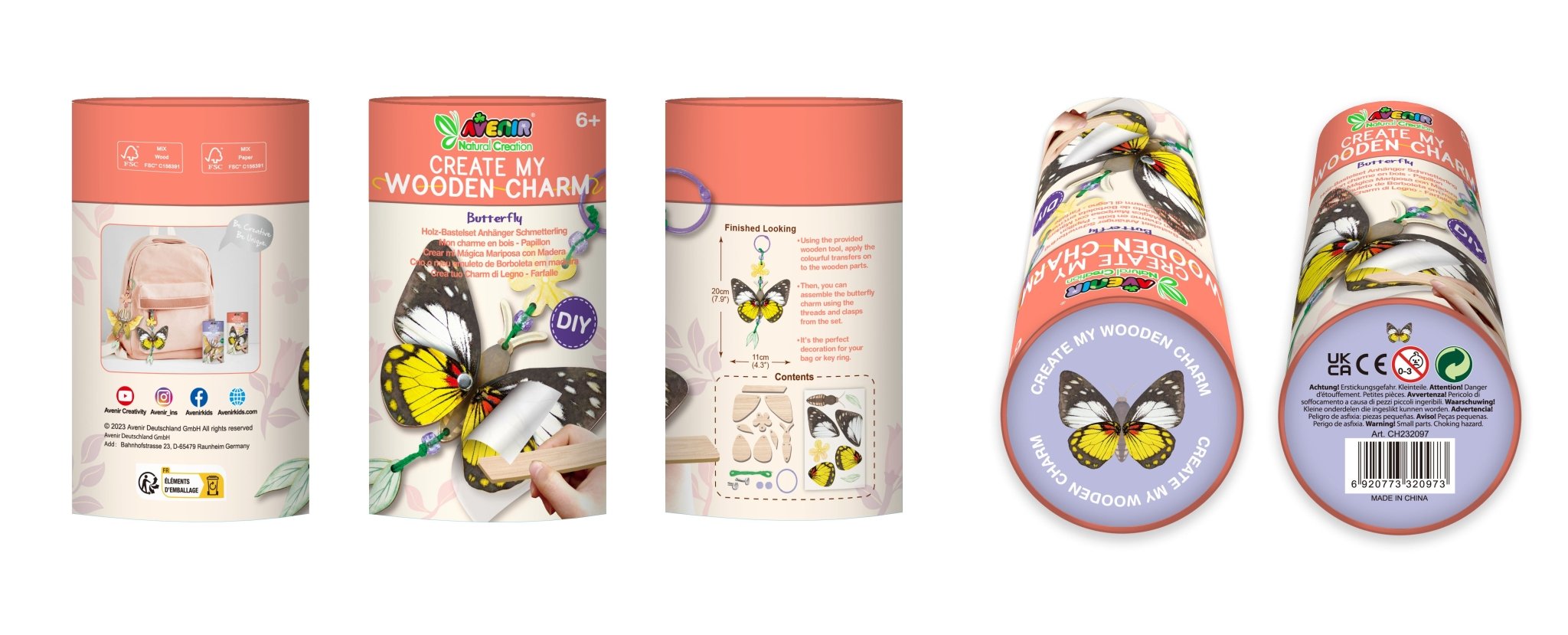 Avenir - Natural Creation Create My Wooden Charm Butterfly - Image 3