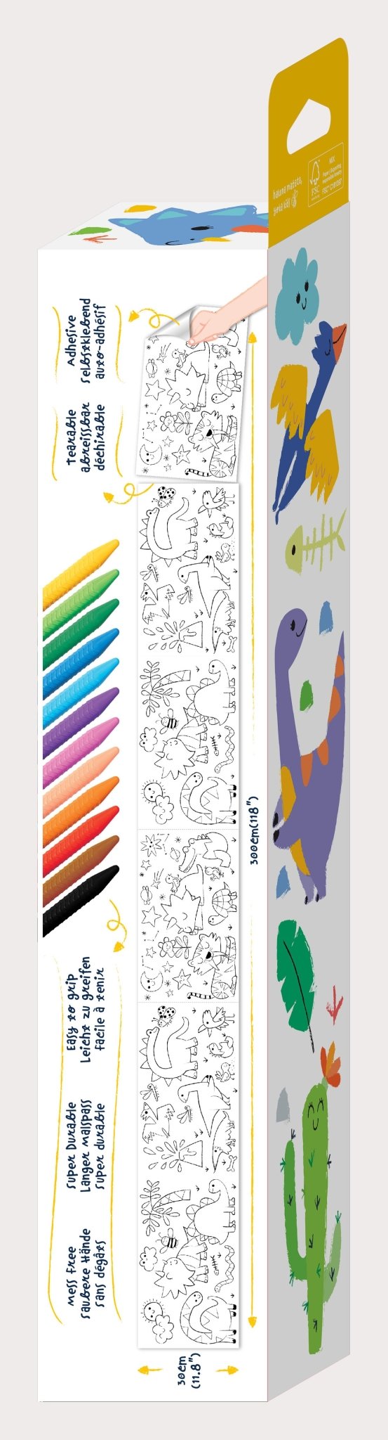 Hakuyoka Colouring Roll Kit (Big) - Dino World - Image 5