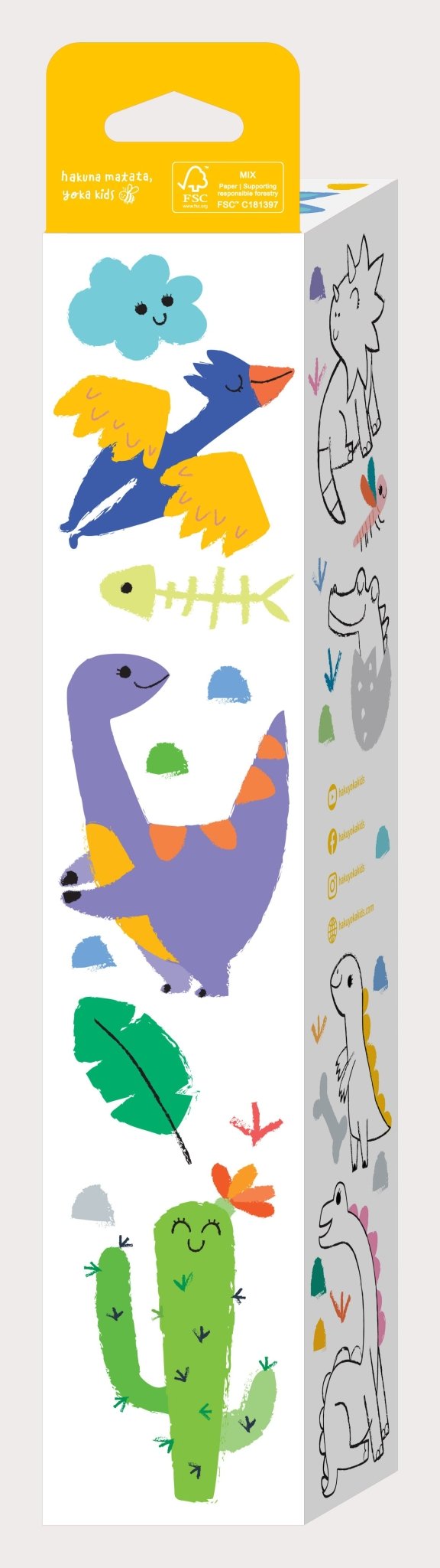 Hakuyoka Colouring Roll Kit (Big) - Dino World - Image 3