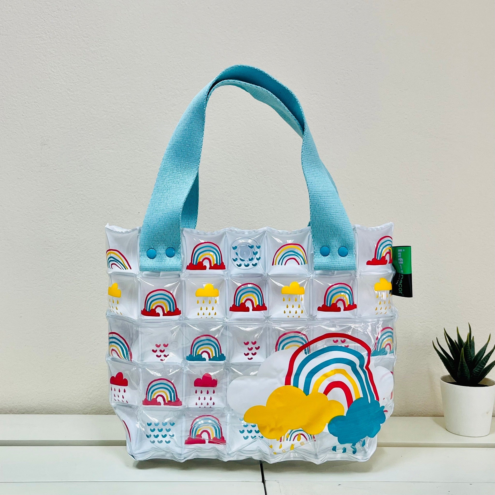 Inflatable Hand Bag with Pocket - Rainbow - Image 5